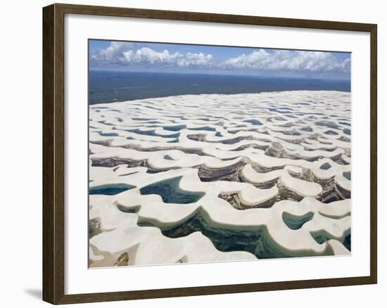 Aerial View of the Sand Dunes at the Lencois Maranhenses National Park, Brazil-null-Framed Photographic Print