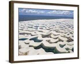 Aerial View of the Sand Dunes at the Lencois Maranhenses National Park, Brazil-null-Framed Photographic Print