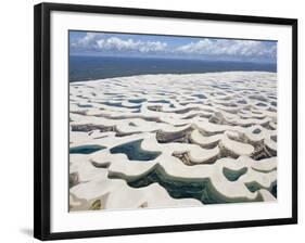 Aerial View of the Sand Dunes at the Lencois Maranhenses National Park, Brazil-null-Framed Photographic Print