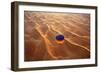 Aerial view of the sand dunes of the Arabian Desert next to Dubai, United Arab Emirates-Miva Stock-Framed Photographic Print