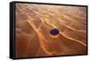 Aerial view of the sand dunes of the Arabian Desert next to Dubai, United Arab Emirates-Miva Stock-Framed Stretched Canvas