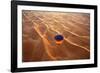 Aerial view of the sand dunes of the Arabian Desert next to Dubai, United Arab Emirates-Miva Stock-Framed Photographic Print