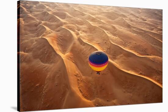 Aerial view of the sand dunes of the Arabian Desert next to Dubai, United Arab Emirates-Miva Stock-Stretched Canvas