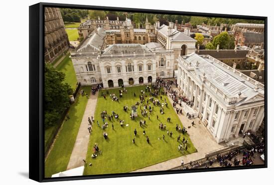 Aerial View of the Senate House of the University of Cambridge in England-Carlo Acenas-Framed Stretched Canvas