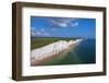 Aerial view of the Seven Sisters chalk white cliffs on a sunny day, South Downs National Park-Paolo Graziosi-Framed Photographic Print