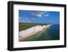 Aerial view of the Seven Sisters chalk white cliffs on a sunny day, South Downs National Park-Paolo Graziosi-Framed Photographic Print