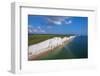 Aerial view of the Seven Sisters chalk white cliffs on a sunny day, South Downs National Park-Paolo Graziosi-Framed Photographic Print