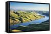 Aerial View of the Snake River in Eastern Washington-Ben Herndon-Framed Stretched Canvas