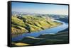 Aerial View of the Snake River in Eastern Washington-Ben Herndon-Framed Stretched Canvas