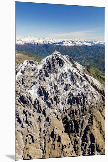 Aerial View of the Snowy Ridges of the Grignetta Mountain in Spring, Lecco Province, Lombardy-Roberto Moiola-Mounted Premium Photographic Print