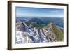 Aerial View of the Snowy Ridges of the Grignetta Mountain with Lake Como in the Background-Roberto Moiola-Framed Photographic Print