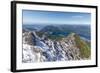 Aerial View of the Snowy Ridges of the Grignetta Mountain with Lake Como in the Background-Roberto Moiola-Framed Photographic Print
