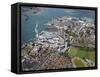 Aerial View of the Spinnaker Tower and Gunwharf Quays, Portsmouth, Hampshire, England, UK, Europe-Peter Barritt-Framed Stretched Canvas