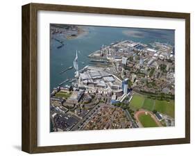 Aerial View of the Spinnaker Tower and Gunwharf Quays, Portsmouth, Hampshire, England, UK, Europe-Peter Barritt-Framed Photographic Print