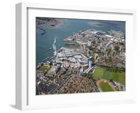 Aerial View of the Spinnaker Tower and Gunwharf Quays, Portsmouth, Hampshire, England, UK, Europe-Peter Barritt-Framed Photographic Print