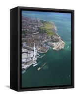 Aerial View of the Spinnaker Tower and Gunwharf Quays, Portsmouth, Solent, Hampshire, England, UK-Peter Barritt-Framed Stretched Canvas