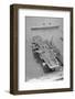 Aerial View of the SS United States Sailing past the USS Forrestal-null-Framed Photographic Print