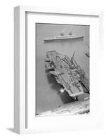 Aerial View of the SS United States Sailing past the USS Forrestal-null-Framed Photographic Print