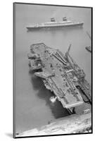 Aerial View of the SS United States Sailing past the USS Forrestal-null-Mounted Photographic Print