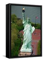 Aerial View of the Statue of Liberty and Grounds Below-null-Framed Stretched Canvas