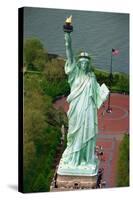 Aerial View of the Statue of Liberty and Grounds Below-null-Stretched Canvas