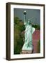 Aerial View of the Statue of Liberty and Grounds Below-null-Framed Premium Photographic Print