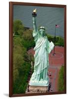 Aerial View of the Statue of Liberty and Grounds Below-null-Framed Premium Photographic Print