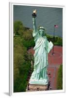 Aerial View of the Statue of Liberty and Grounds Below-null-Framed Premium Photographic Print