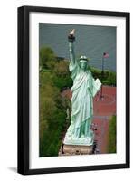 Aerial View of the Statue of Liberty and Grounds Below-null-Framed Photographic Print