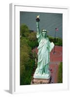 Aerial View of the Statue of Liberty and Grounds Below-null-Framed Photographic Print