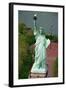 Aerial View of the Statue of Liberty and Grounds Below-null-Framed Photographic Print