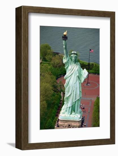 Aerial View of the Statue of Liberty and Grounds Below-null-Framed Photographic Print