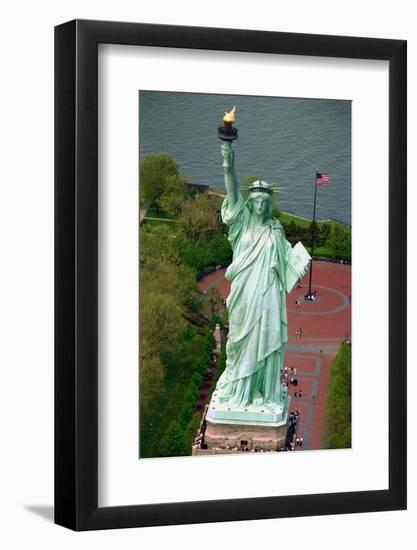 Aerial View of the Statue of Liberty and Grounds Below-null-Framed Photographic Print