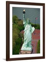 Aerial View of the Statue of Liberty and Grounds Below-null-Framed Photographic Print