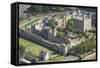 Aerial view of the Tower of London, UNESCO World Heritage Site, London, England, United Kingdom-Rolf Richardson-Framed Stretched Canvas