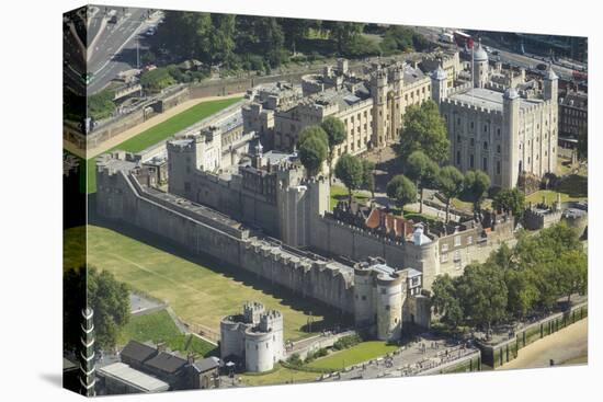 Aerial view of the Tower of London, UNESCO World Heritage Site, London, England, United Kingdom-Rolf Richardson-Stretched Canvas