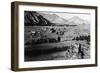 Aerial View of the Town from the Hills - Ketchum, ID-Lantern Press-Framed Art Print