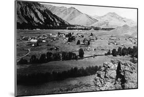 Aerial View of the Town from the Hills - Ketchum, ID-Lantern Press-Mounted Art Print