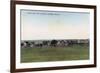 Aerial View of the Town - Sharon Springs, KS-Lantern Press-Framed Art Print