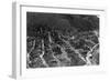 Aerial View of the Town - Wallace, ID-Lantern Press-Framed Art Print