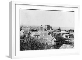 Aerial View of the Town - Waukon, OK-Lantern Press-Framed Art Print