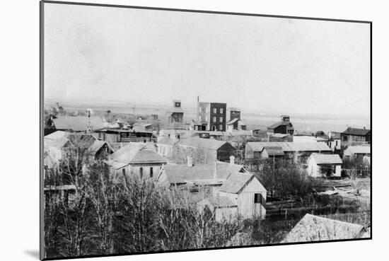 Aerial View of the Town - Waukon, OK-Lantern Press-Mounted Art Print