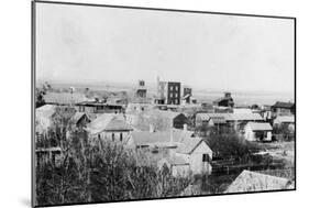Aerial View of the Town - Waukon, OK-Lantern Press-Mounted Art Print
