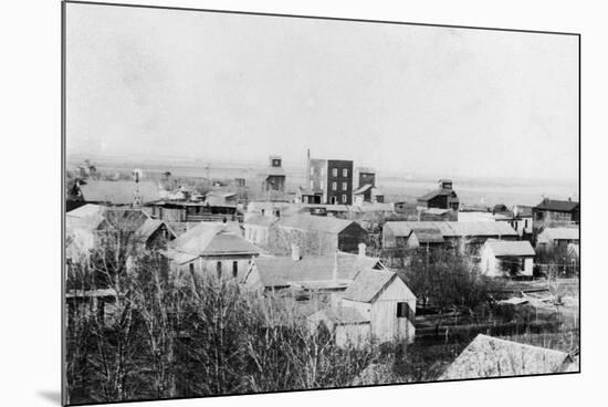 Aerial View of the Town - Waukon, OK-Lantern Press-Mounted Premium Giclee Print