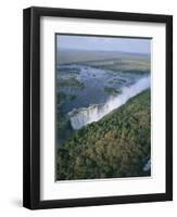 Aerial View of the Victoria Falls, Unesco World Heritage Site, Zimbabwe, Africa-Geoff Renner-Framed Photographic Print