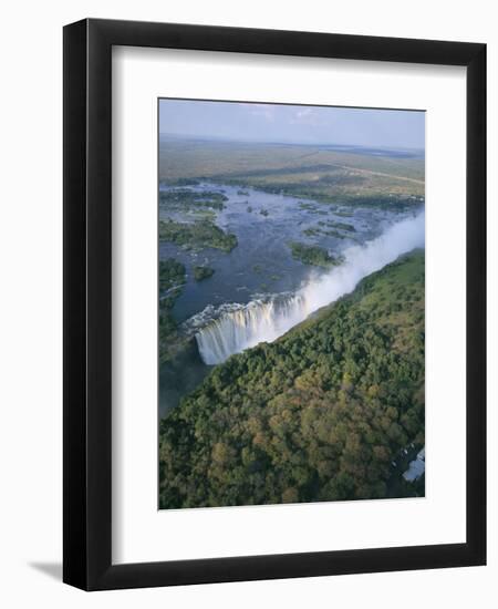 Aerial View of the Victoria Falls, Unesco World Heritage Site, Zimbabwe, Africa-Geoff Renner-Framed Photographic Print