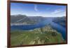 Aerial View of the Village of Bellagio Frames by the Blue Water of Lake Como on a Sunny Spring Day-Roberto Moiola-Framed Photographic Print