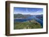 Aerial View of the Village of Bellagio Frames by the Blue Water of Lake Como on a Sunny Spring Day-Roberto Moiola-Framed Photographic Print