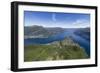 Aerial View of the Village of Bellagio Frames by the Blue Water of Lake Como on a Sunny Spring Day-Roberto Moiola-Framed Photographic Print