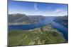 Aerial View of the Village of Bellagio Frames by the Blue Water of Lake Como on a Sunny Spring Day-Roberto Moiola-Mounted Photographic Print